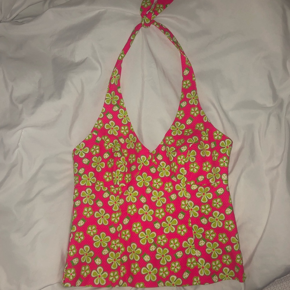 Vintage Lily Pulitzer Floral Halter Top